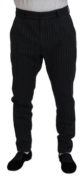 Dolce & Gabbana Dark Gray Stripes Chino Dress Pants -   -  Dolce & Gabbana.